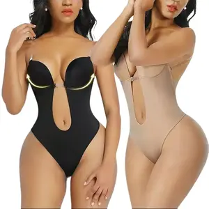 Women's Sleeveless Basic Sexy Elegant Plunging V-Neck Hollow Backless Evening Bodysuit, Versatile Shapewear Underwear Choice, Bodysuit for Women,summervibes Love Womenswear Style Minimalist outdoorfun