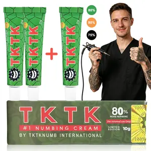 BUY 2 GET 1 FREE | TKTX Green 80% Lidocaine Tattoo Numbing Cream | Maximum Strength Painless Relief for Large Tattoos