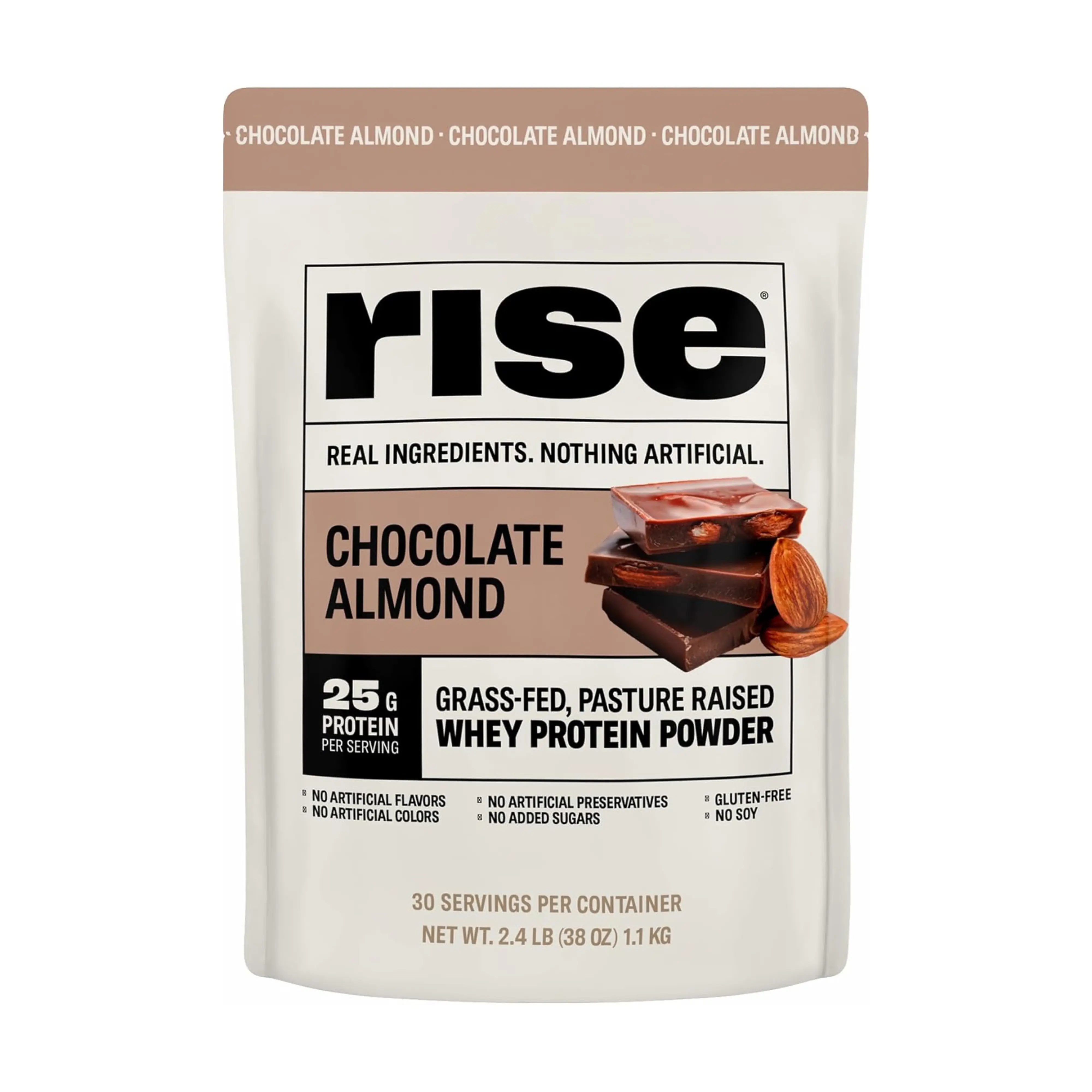 Rise Chocolate Almond Protein Powder (30 Servings)