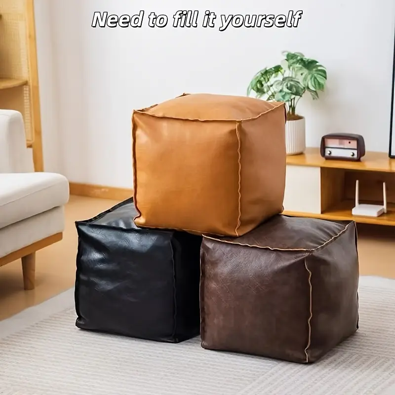 Low Stool Sofa for Bedroom and Living Room, Self-Fillable Comfortable Ottoman Style, Versatile Furniture for Home Decor, Cushioned Stool