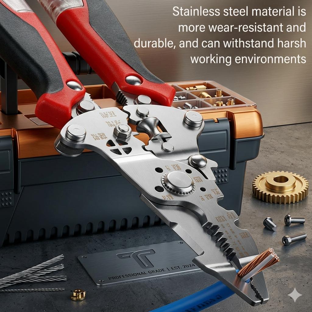 18-in-1 Electrician Tool Pliers, Wire Stripping, Cutting and Pulling, Foldable Design with Detachable Components, Built-in Voltage Test and Flat/Philips Screwdrivers, Extended Grip for Comfortable DIY and Household Repairs