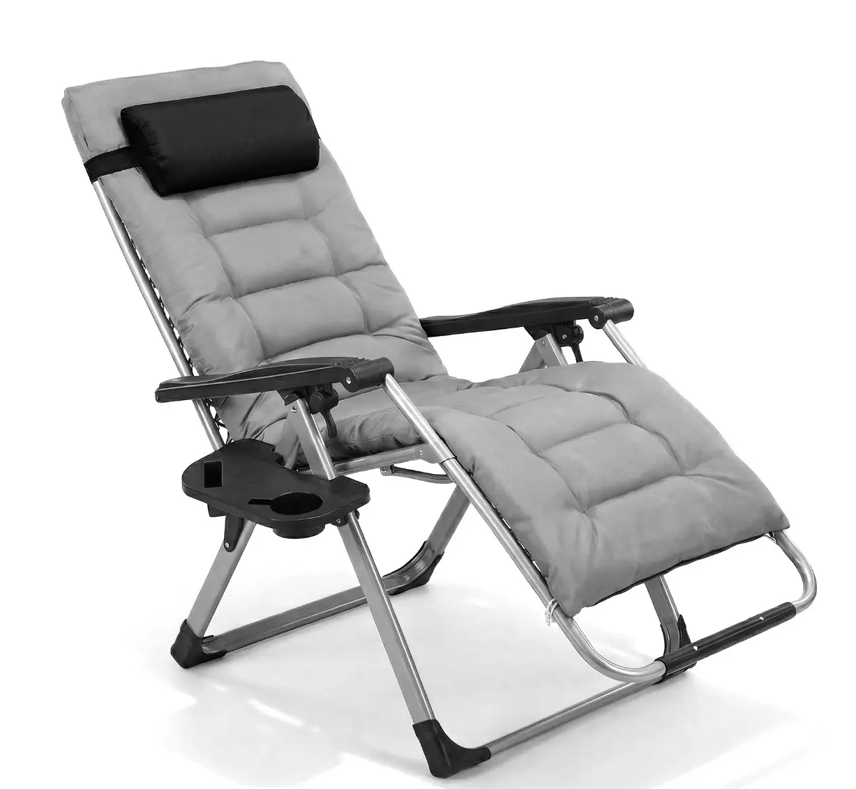 Zero Gravity Chair with 440lbs Capacity, Foldable Outdoor Lounge, Grey
