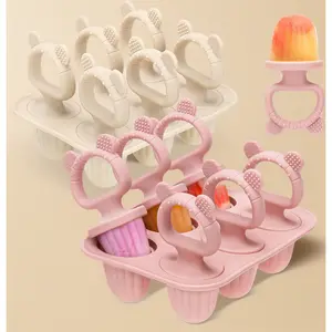 2PCS Silicone Baby Popsicle Molds with Handles, Mini Breastmilk Freezer Pop Molds for Teething Babies, BPA-Free Ice Pop Maker for Toddlers Homemade Frozen Fruit Yogurt Treats Mold for Kids