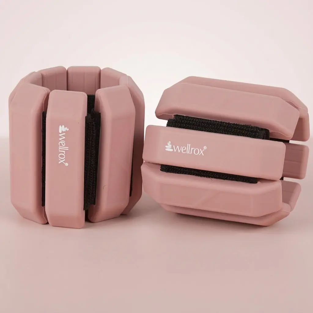 Wellrox Adjustable Wrist & Ankle Weights – 2 lb Weighted Bangles Set, 1 lb Each, Wearable Arm Weights for Women & Men, Weighted Fitness, Pilates, Yoga, Walking & Running
