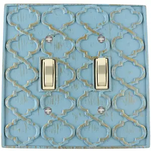 Meriville Moroccan 2 Toggle Wallplate, Double Switch Electrical Cover Plate