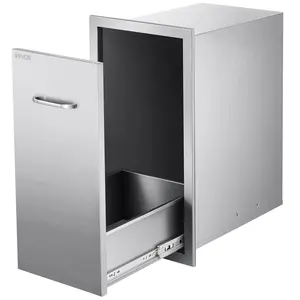 VEVOR Outdoor Kitchen Trash Drawer, 13.54Wx 19.61Dx 25.79H Interior Storage, Multi-Purpose Outdoor Kitchen Drawers Stainless Steel, 55 lbs Max Capacity per Tier, for Outdoors BBQ Island Kitchens