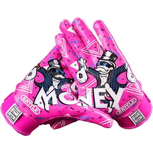 Battle Sports Money Man Adult Football Receiver Gloves - Pink