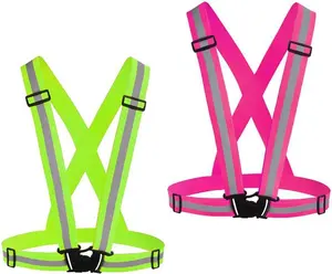 Reflective Vest Running Gear 2Pack, High Visibility Adjustable Safety Ves for Night Cycling,Hiking, Jogging, Walking