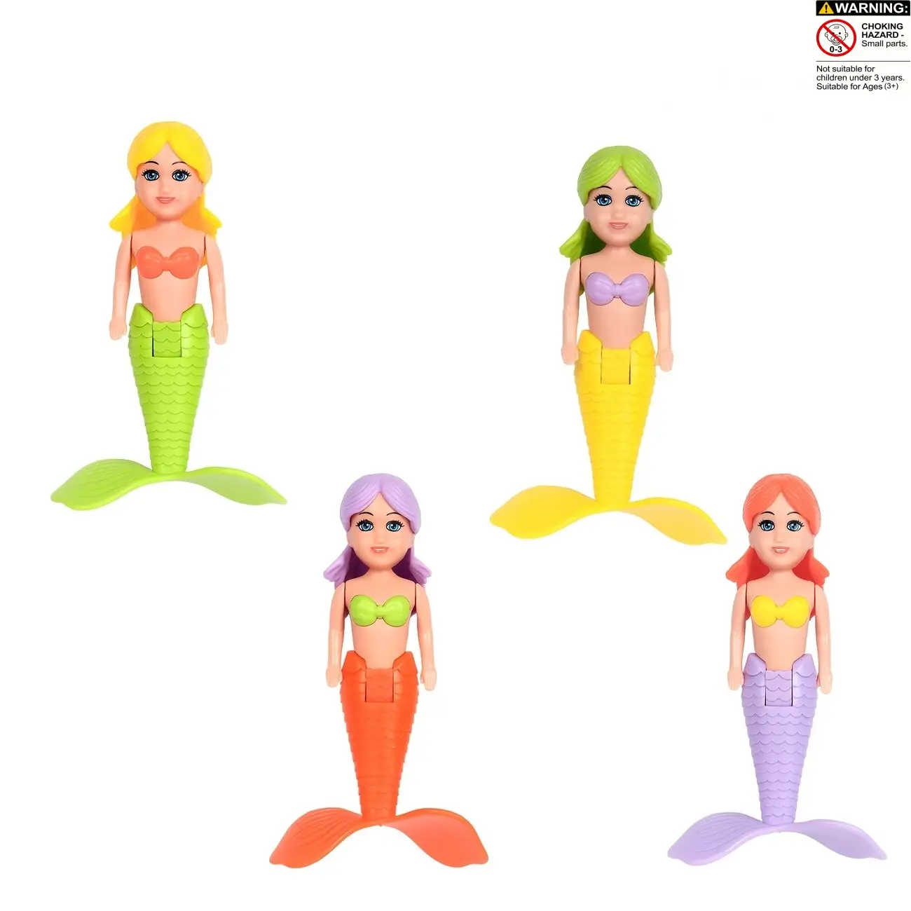 New Summer Shell-Rotating Cute Mermaid Toy Set, Includes Mermaid, Coral, Swimming Pool Play, Dive Toy, Ideal Gift for Kids, Water Toy, Bathtoy