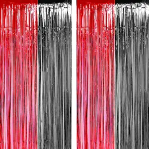 Party Tinsel Foil Fringe Curtains - Viva Las Vegas  Night Birthday Photo Backdrops Wedding Party Decor Photo Booth Props Backdrops Decorations