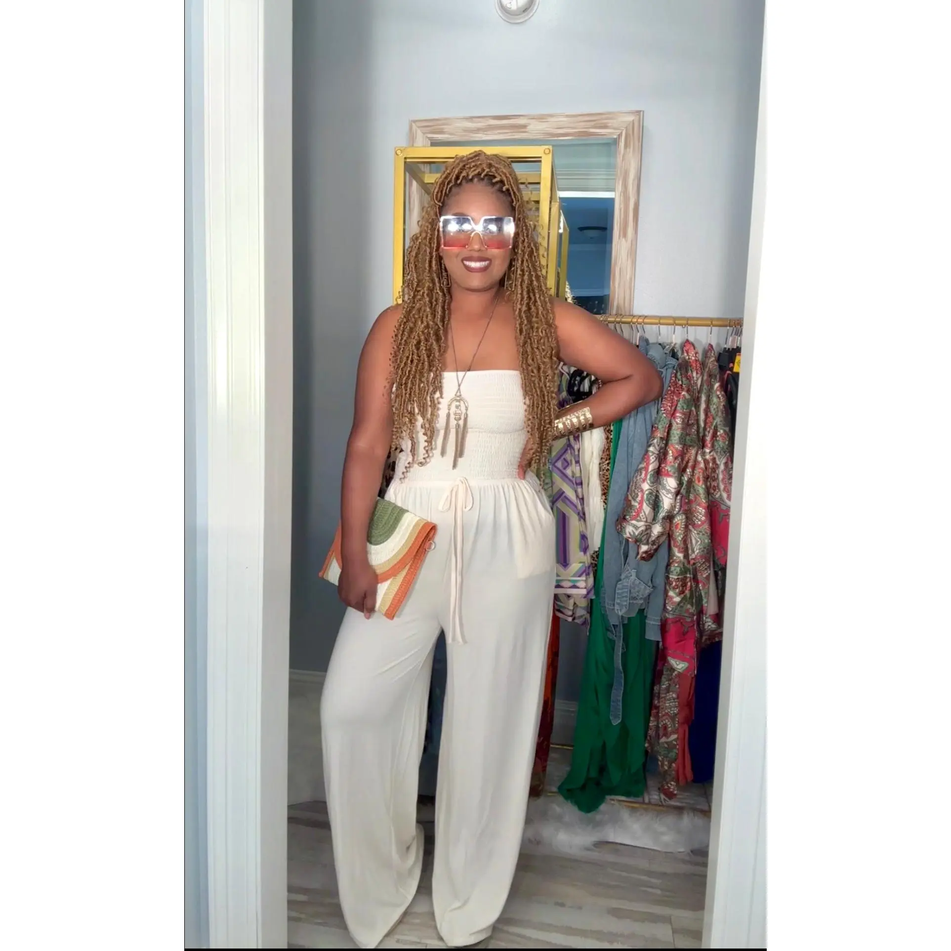 Cream Jumpsuit
