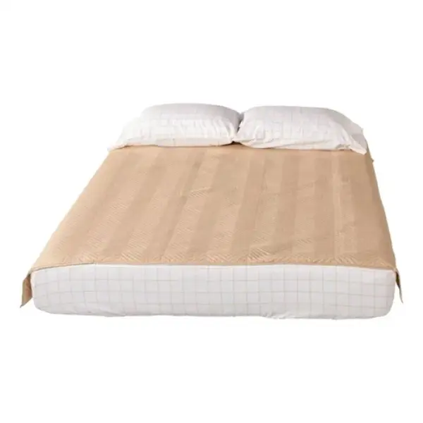 Lippert Components M6V-2022107829 Thomas Payne Washable 3-In-1 Tuck Microfiber Bedding Set - Tan Check, Short Queen, All-In-1 Bedding Sets Collections, Washable All-In-One Bedding Sets Collections