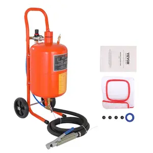 Summervibes VEVOR 5 Gallon Sand Blaster, 60-110 PSI High Pressure Sandblaster, Portable Abrasive Blasting Tank, Air Sand Blasting Kit with 4 Ceramic Nozzles and Oil-Water Separator for Paint, Stain, Rust Removal