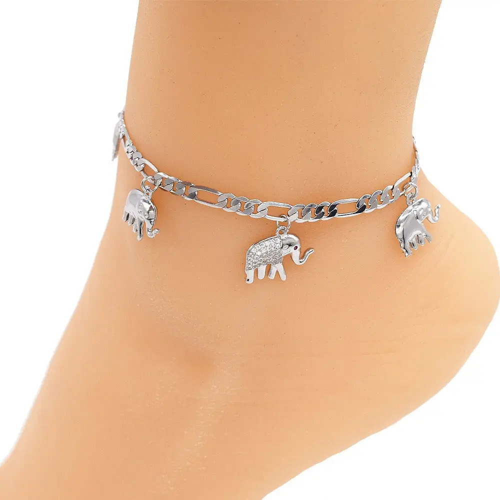 Women's 10in High-Quality Silver Layered Gold-Plated Anklets, Stackable Ankle Bracelets, Premium Silver Jewelry Accessory