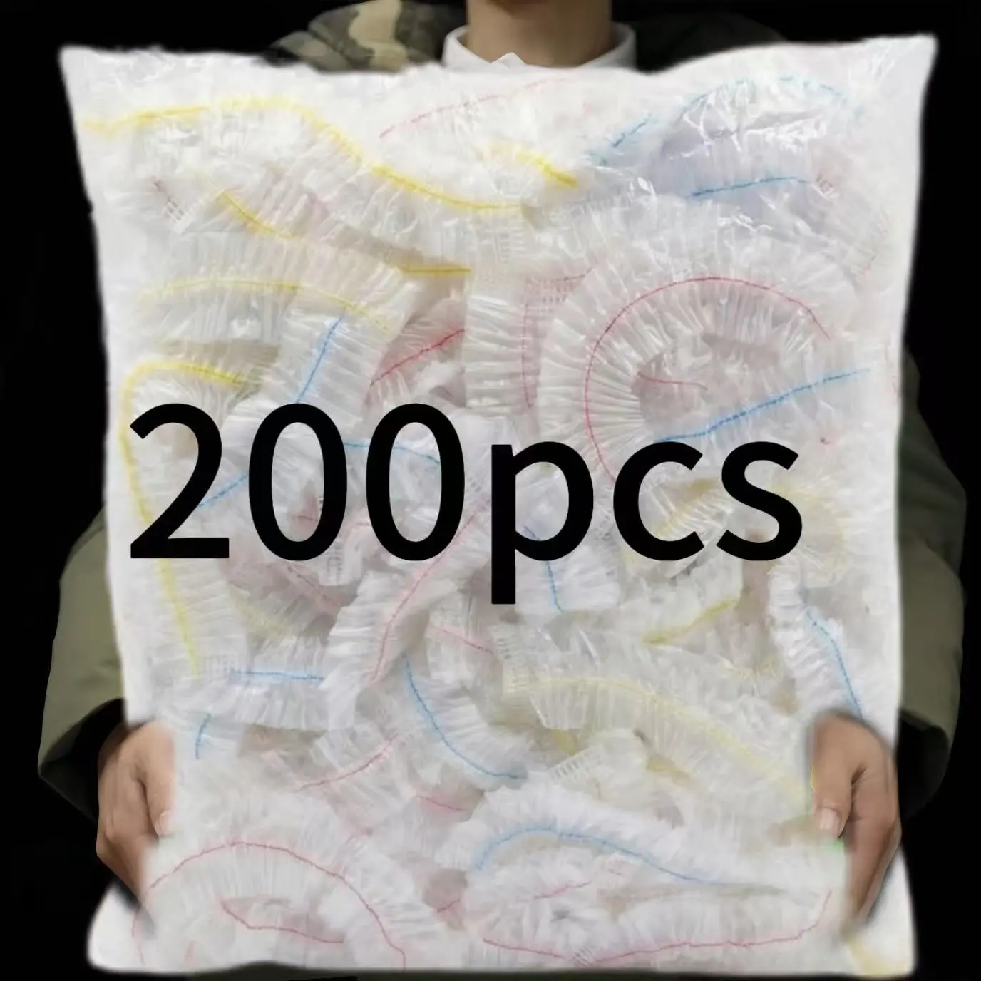 200 Pcs Disposable Stretch Food Wrap Set, Food Grade Material Transparent, High Elasticity, Dustproof, Odor-Proof, Versatile Use, Kitchen & Camping Use