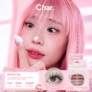 Macaron Kiss - Pre-Glue Lashes, Bold Glam Eye-Catching ,C-Curl ,11-13mm for Glam Makeup Looks