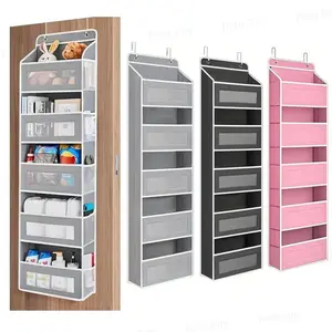 Over The Door 5-Tier Hanging Organizer with 10 Large Pockets, Anti-Tilt Storage Rack for Bedroom Bathroom Dorm, Heavy Duty Organizer Hangable