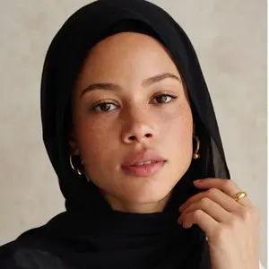 Black luxury chiffon hijab