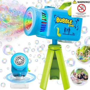 360° Rotating Handheld Bubble Machine with Stand, Long Battery Life Kids Toy, Valentine's Day Gift, Outdoor Atmosphere Creator