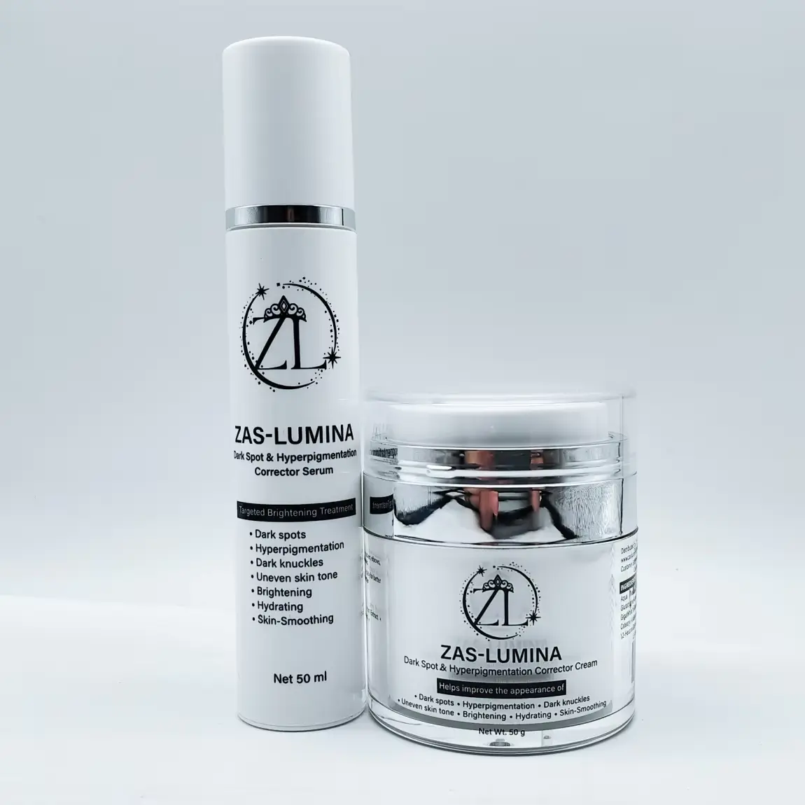 ZAS-LUMINA Dark Spot & Hyperpigmentation Care Set | 2-Piece Serum & Cream | Daily Skincare for Uneven Skin Tone & Discoloration