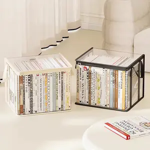 Book storage box for students' classrooms, transparent storage box for books, large-capacity home textbook storage bag
