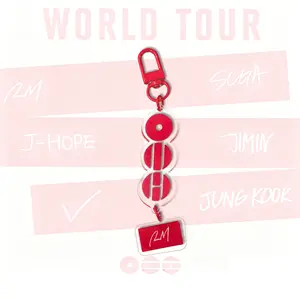 Acrylic Beaded Keychain Bag Charm Inspired by Popular K-pop Boy Group Comeback Album CD Design