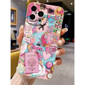 Shockproof Travel Element Fashion 1pc Airplane Print Matte Anti-Drop Breathable Phone Case Compatible With IPhone 16/11/16Pro/16Plus/16ProMax/16E/15ProMax/13/14/12/XS/XR/7G/8P, GalaxyWomen's Day Gift Birthday Anniversary