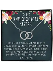 To My Unbiological Sister Pendant Necklace, Necklace Gift Box, Friendship Necklaces, Soul Sister Jewelry, Sentimental Gifts for Best Friend