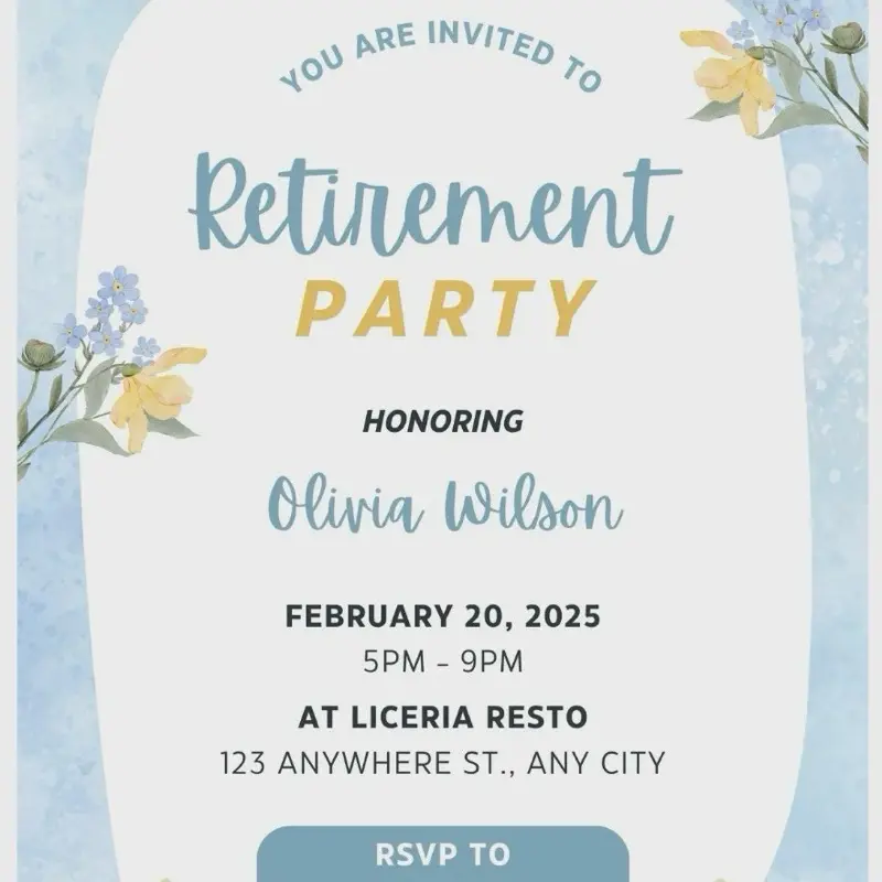 Custom Retirement Party Invitation