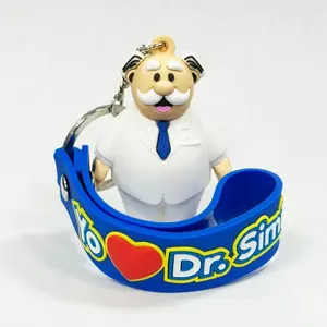 Dr. Simi OG Llavero Keychain - Character Figure in White Outfit, Featuring Classic Design Elements