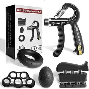 5-in-1 Adjustable Grip Strengthener Set - Forearm & Finger Strength Training Tool, Unisex, Essential for Rehabilitation and Fitness