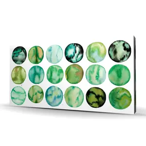212 MAIN Minimalist Green Circles Abstract Art Print - 24x48 in High-Def, Vibrant Modern Artistic Wall Decoration for Living Room Home Decor