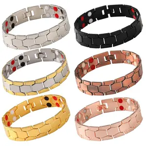 Men's Sphere Hexagon Magnetic Bracelet, 4-in-1 Wide Detachable Design, Alloy Plated Couple Wristband Bangle, Fashion Hand Jewelry for Daily Wear, Parties, Festivals & Ideal Gift for Men & Women summerwins