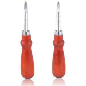 Leather Edge Scraping DIY Craft Tool for Handmade Leather Grooving Tool,Leather Edge Bevelers,Leather Edge Scraping, Beveling Leather Stripping Tool 2 Sizes (1#0.8mm/5#1.6mm)