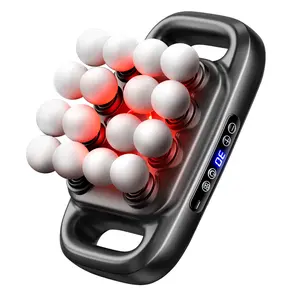 16-Head Back Massager, 1-30 Speed Adjustment Muscle Massager with Red Light Heating, Professional Muscle Massage Tool for Home & Travel Tissue Deep Gun Therapy Percussion Set Mini Full Body Heated care device