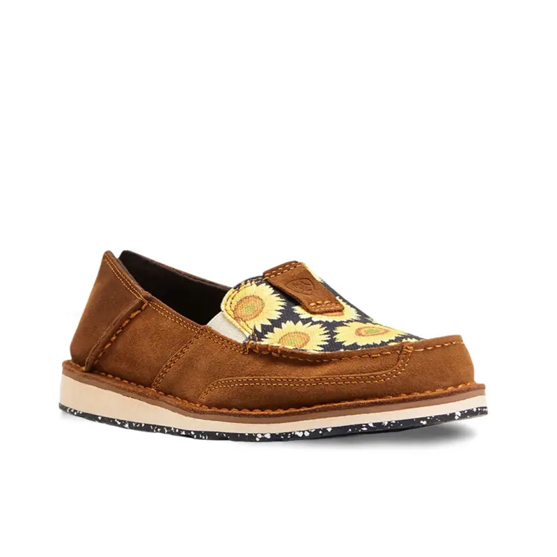Ariat Women's Cruiser Slip-On Shoes, Peanut & Field of Sun Print, Multicolor Casual Loafers with Round Toe, Printed, Slip-On Convenience, Footwear, Pull On, Walking Shoes, Style 10040356