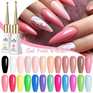 MTSSII 10ml Scepter Bottle Gel Nail Polish, 50 Colors Spring Summer Nude Pink Red Fluorescent Color Gel Polish Vernis, Long Lasting, Easy To Use, Soak Off UV LED for Home Salon Nall Art DIY Manicure, Cosmetic