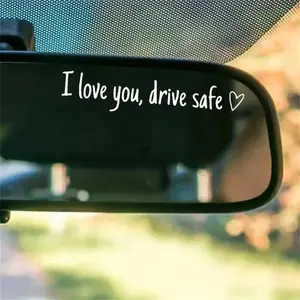 6PCS Letter Pattern Car Rearview Mirror Sticker, "I Love you ,drive safe " text car mirror sticker decal,Vinyl Car Mirror Decal for Women, Accessories For Car,Universal Car Decoration Accessories for Girlfriend/Boyfriend/Wife, Sticker For Cars