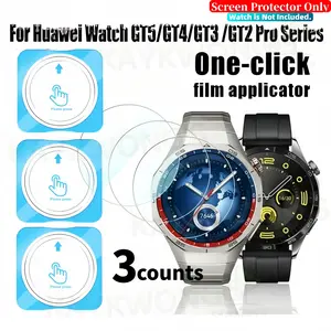 KAYKWONG'S 3 Pack Tempered Glass Screen Protector, 9h Hardness Anti-Scratch Auto Alignment Kit with Tool for Huawei  Gt5/5Pro/4/3/3Pro/2Pro Series, 41mm/42mm/43mm/46mm, Accessories