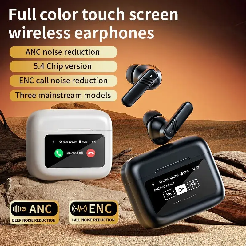Bluetooth Earphone Touch Screen Noise Reduction Multiple Functions LED Screen Game Mode Sound Mode Phone Call Play Music