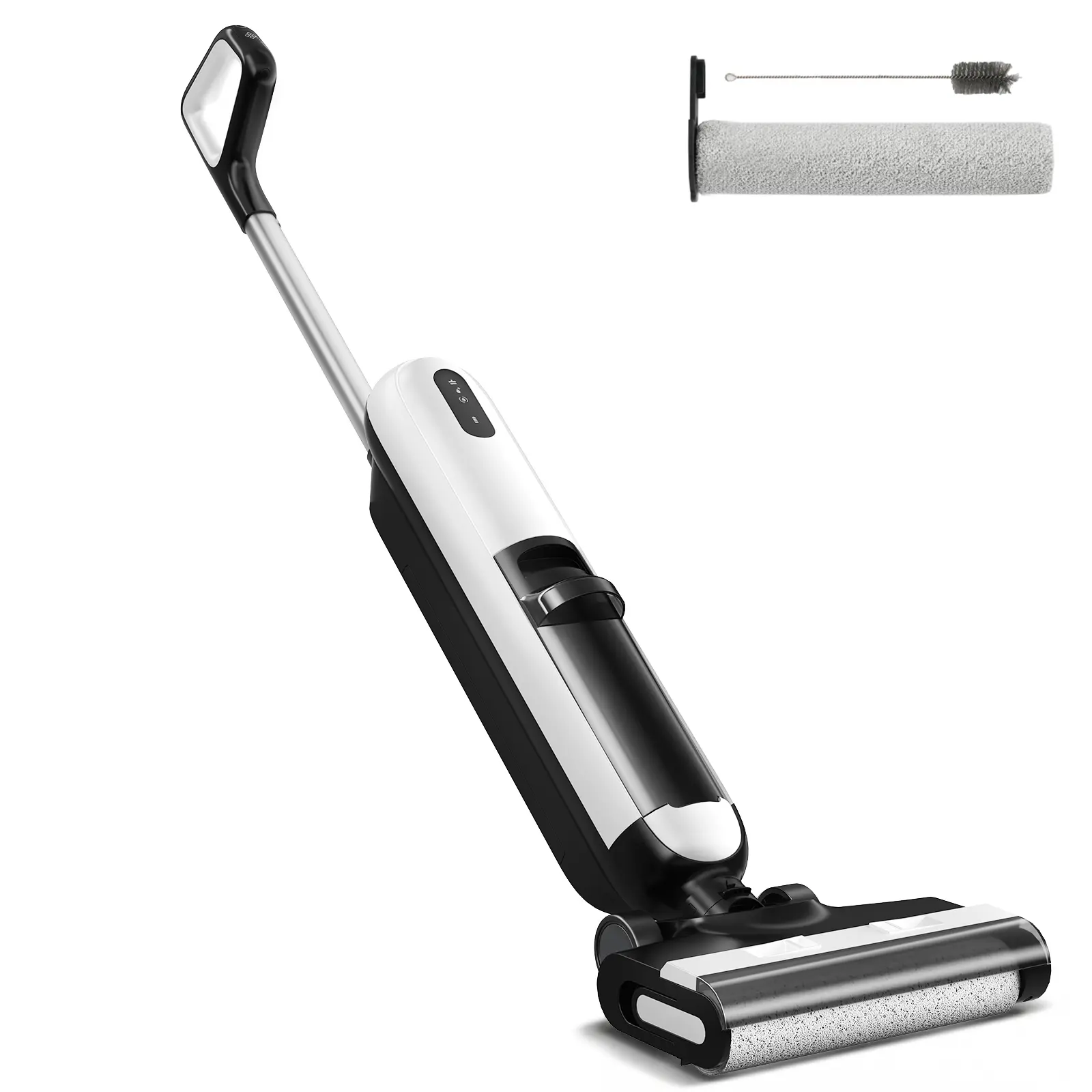 Cordless Wet-Dry Vacuum Floor Washer with Dual Scraper, Anti-Hair-Tangle Electric Upright Mop, 2 Modes, Self-Cleaning for Hardwood, Tile Floors, Wet-Dry Clean