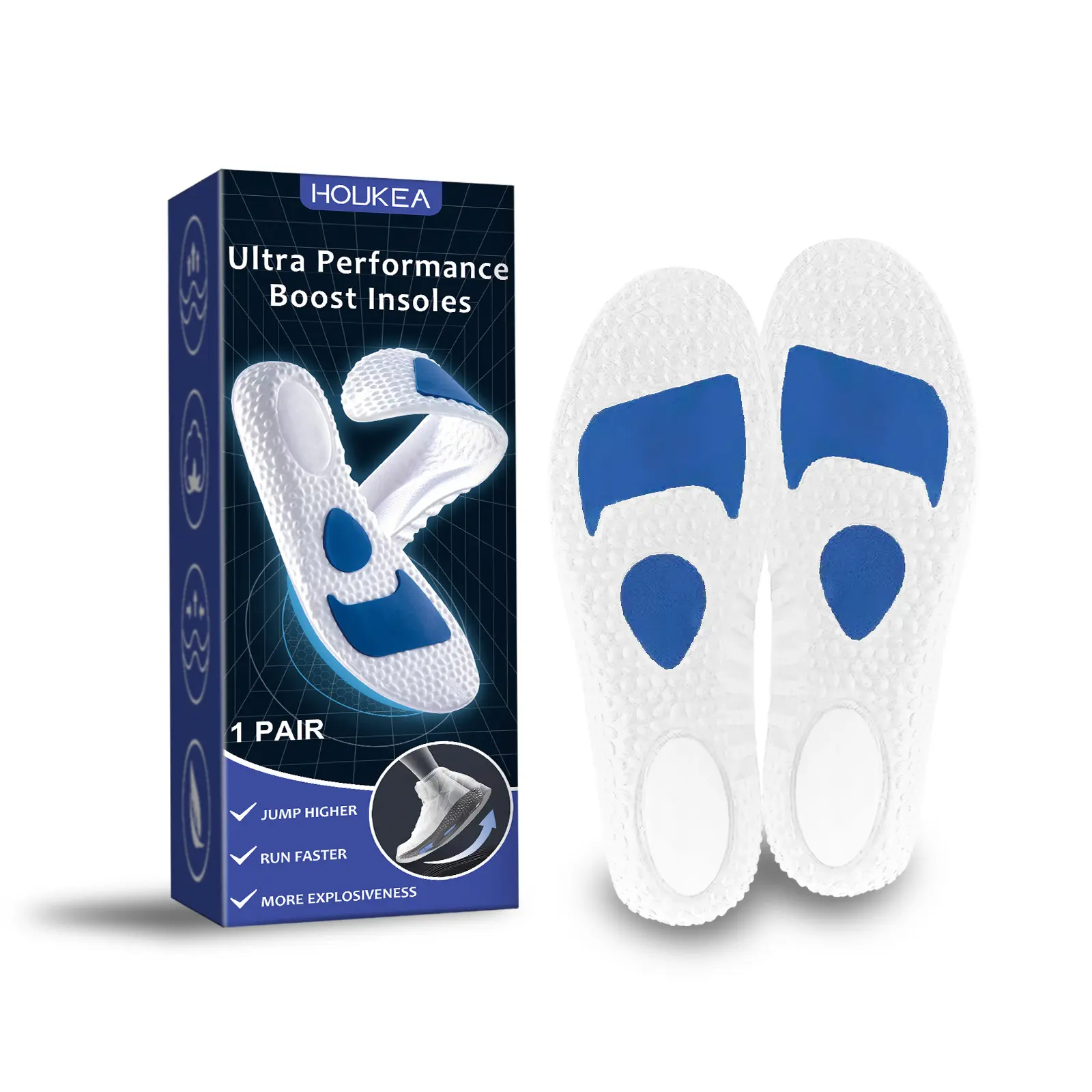Soft Elastic Sport Shoe Insoles, Wear-Resistant Anti-Slip Cushion Inserts for Running, Outdoor Sports & Foot Care acupressure slippers invisible arch pain