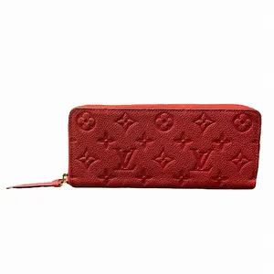 Pre-owned Louis Vuitton Calfskin Small Leather Goods Portefeuille Clemence Monogram Long Wallet