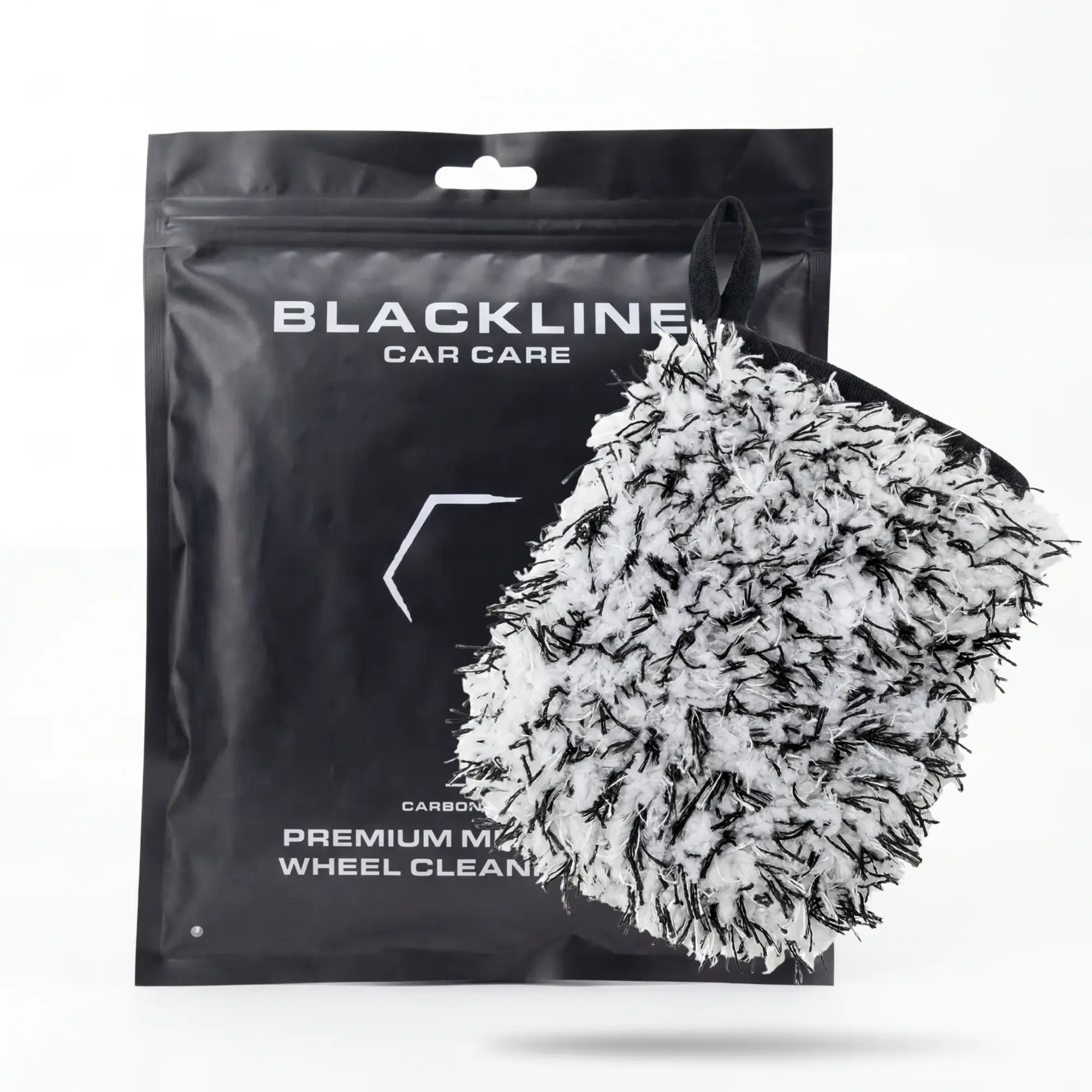 BLACKLINE Soft Microfiber Wheel Mitt - Premium Car Detailing Product, Scratch-Free High-Pile Car Accessory for Safe Brake Dust & Road Grime Removal, Efficient Controlled Cleaning Vehicle Accessory (Includes Microfiber Cleaning Cloths)