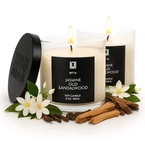 Jasmine, Oud & Sandalwood | Luxury Scented Candle | 2Pack - 6 Oz. Jar