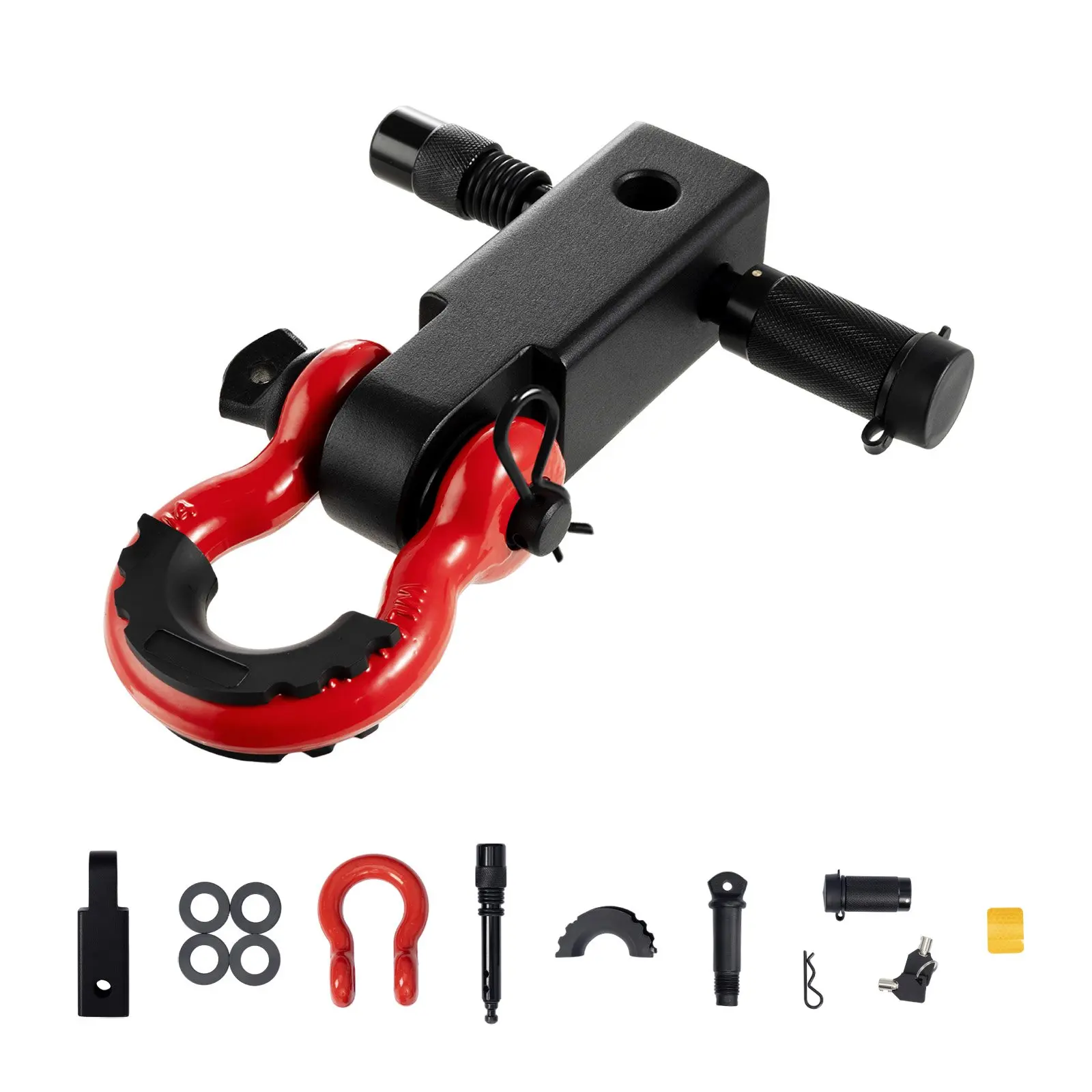 【Summerfinds】VEVOR Heavy Duty Shackle Hitch Receiver with D-Ring Shackle & Trailer Hitch Lock PinFits 2" Receivers66000 lbs Max Breaking StrengthTruck AccessoriesSemi Truck Accessories for Jeeps, Hitch-Mounted Shackles