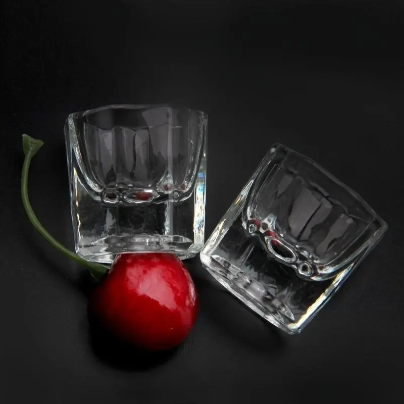 2 pcs Mini Glass Crystal Cup for Nail Art - Liquid Powder Dappen Dish Bowl Glassware Nail Art Tools
