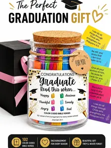 Read Me When Bible Verse Jar for Graduates – Bible Verse Cards & Scripture Cards with Bible Verses, Christian Graduation Gifts, Graduation Gift for Her, Graduation Gift for Him, 2026 Graduation Gifts
