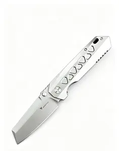 Titanium alloy one-piece handle folding knife, corrosion-resistant high-hardness blade, dual-use knife for everyday unboxing and outdoor exploration