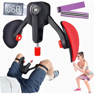 Adjustable Resistance 0-110 lbs Thigh Trainer Pelvic Floor Exercise Device with Leg Straps, Inner Thigh Exerciser for Women Men